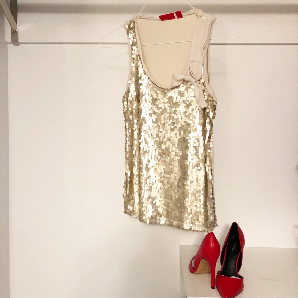 NY & Company Gold Sequin Top